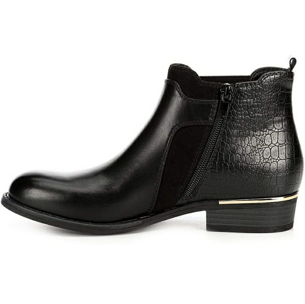 Crocodile embossed boots